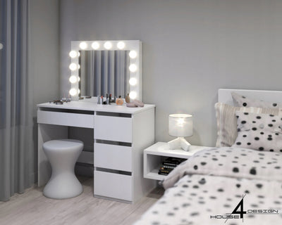 Hollywood Vanity Makeup Dresser Table in LED Bulbs 3 color changing function