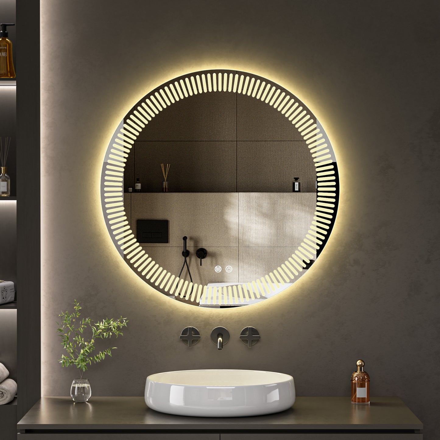 PERUGIA Round Mirror With LED Back Light