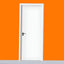 White PVC Hinged Door including Handle 210 x 80 cm