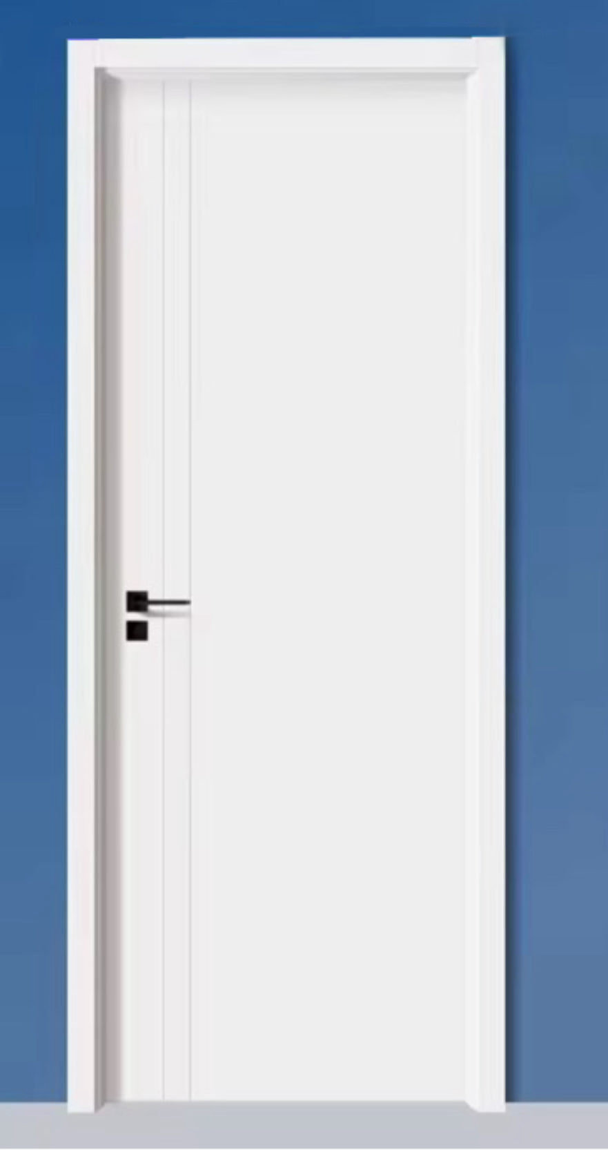 White PVC Hinged Door including Handle 210 x 80 cm