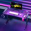 Black Carbon Fiber Surface RGB LED Gaming Desk