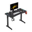 Black Carbon Fiber Surface RGB LED Gaming Desk