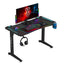 Black Carbon Fiber Surface RGB LED Gaming Desk