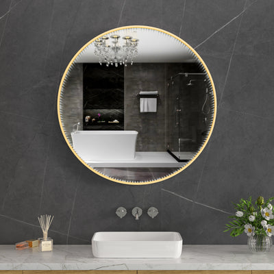 INFINITY TUNNEL 70cm Round Mirror with LED and Gold Aliminium Frame