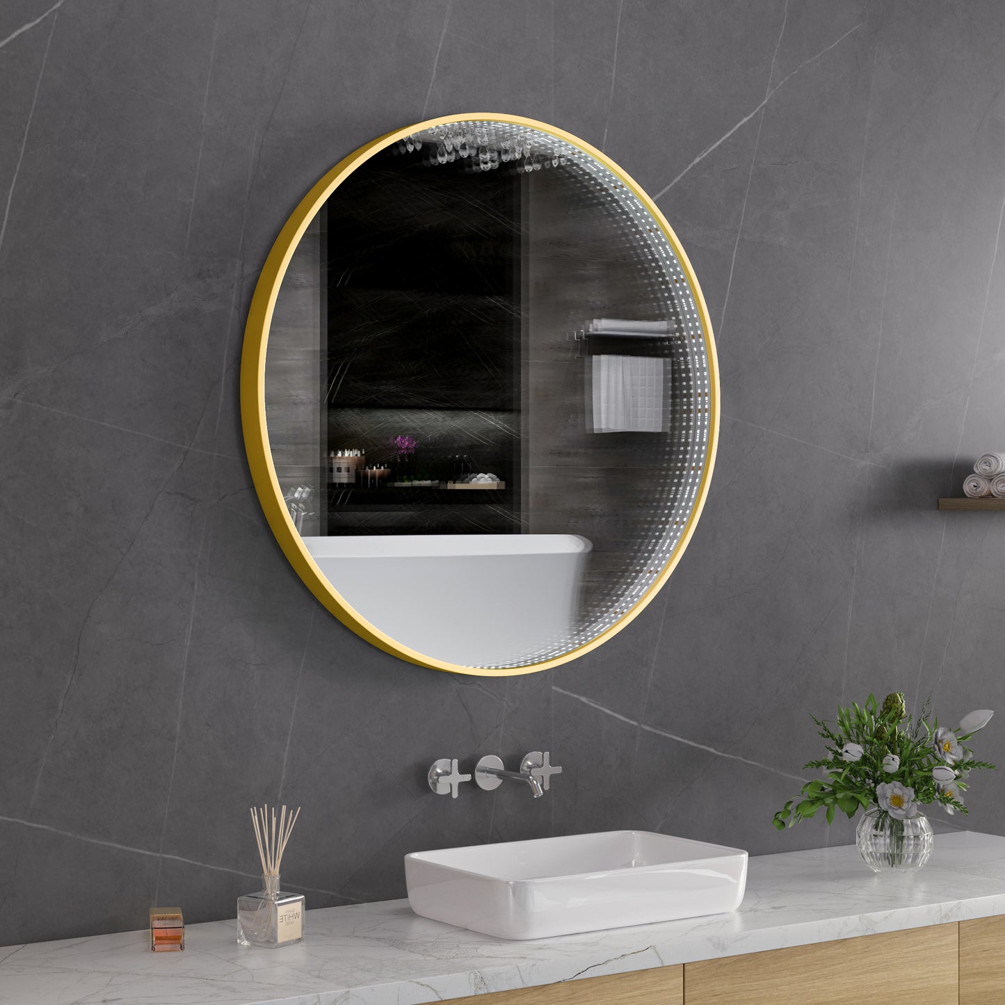 INFINITY TUNNEL Round Mirror with LED