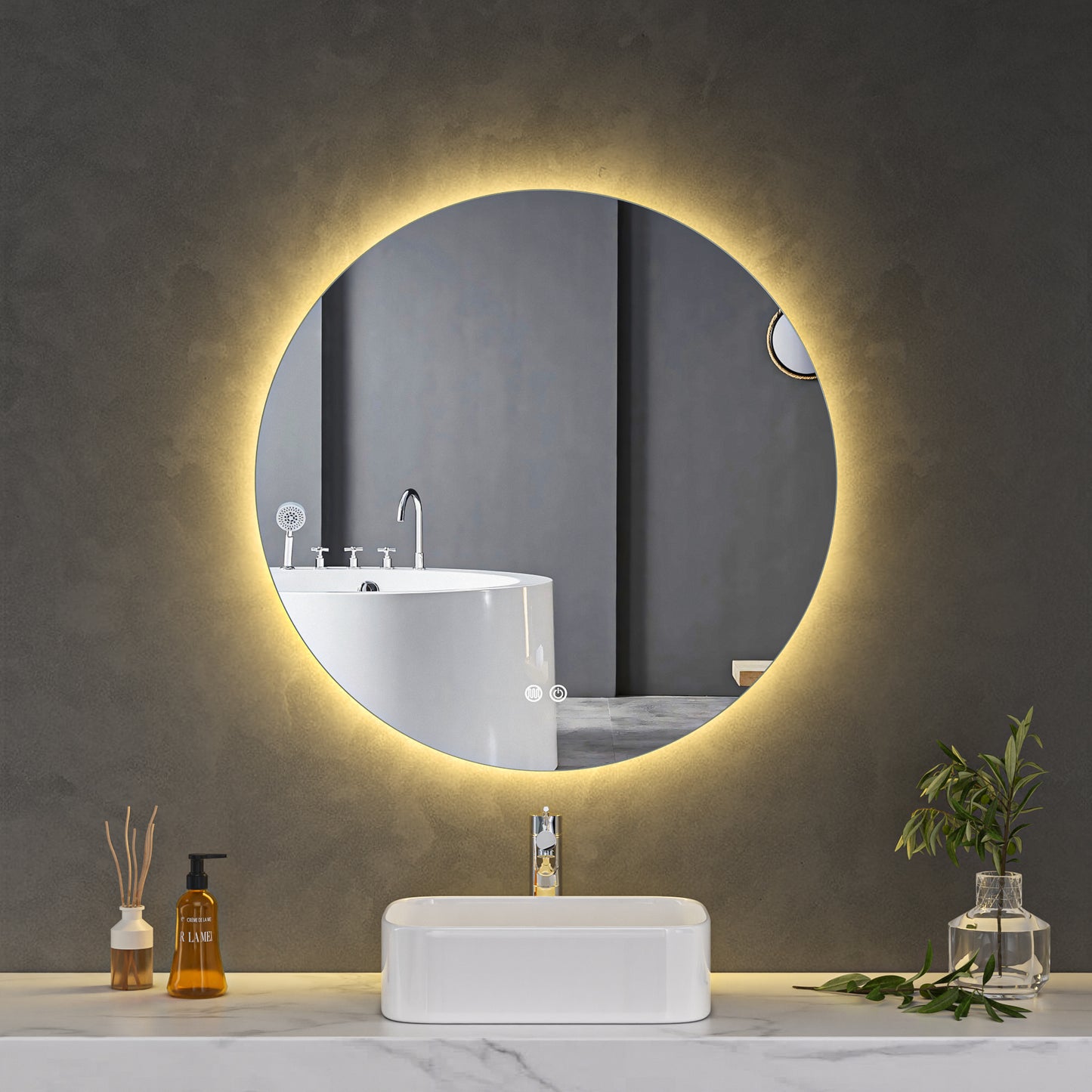 TRIESTE Round Mirror with LED Back Light